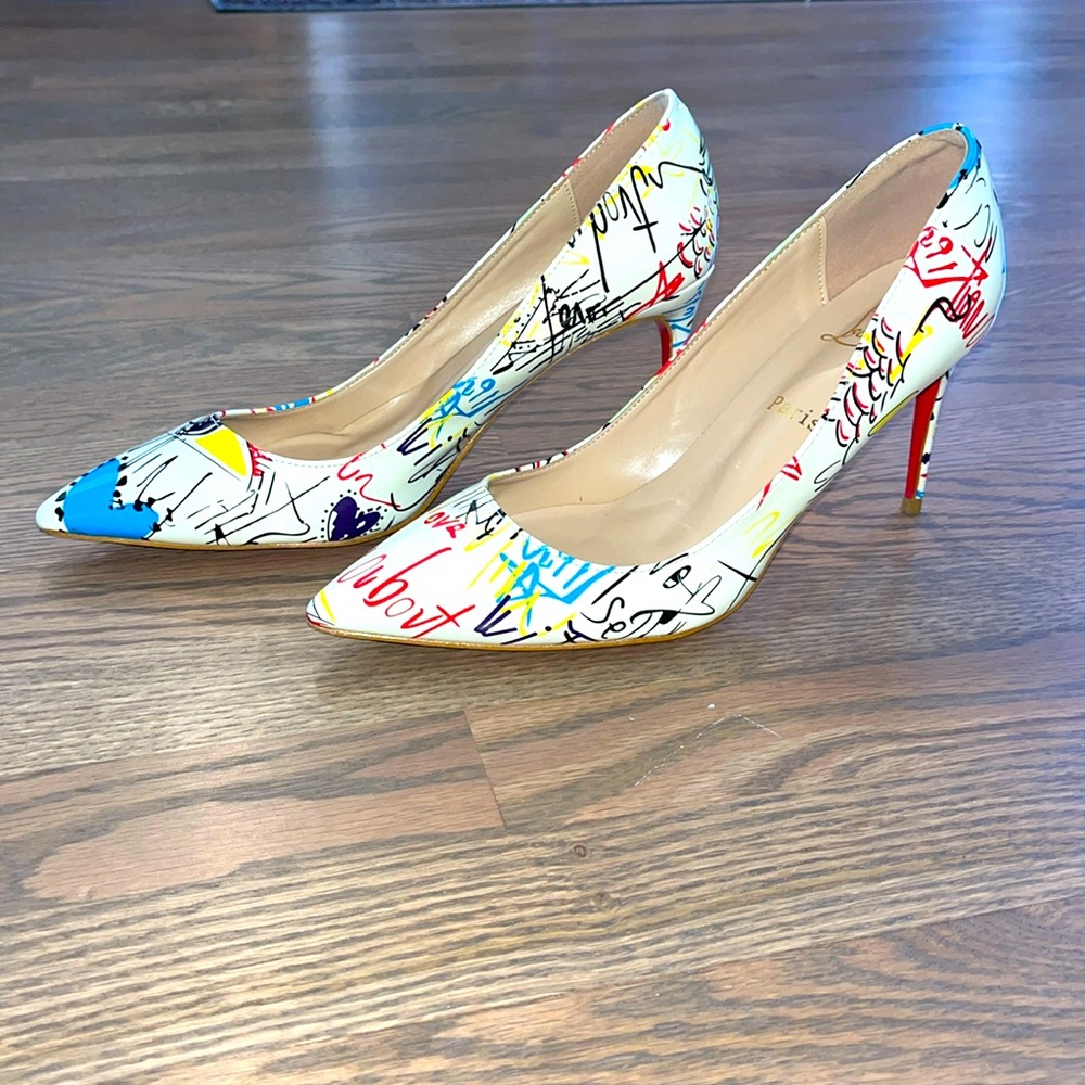 Graffiti Kate Red Bottoms 85mm Heels